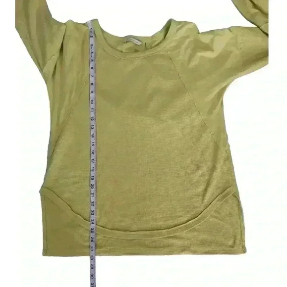Soft Surroundings Womens Lime Green Waffle Knit Long Sleeve Tee M - Picture 13 of 15